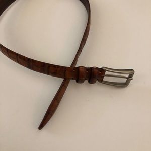 Vintage 90s Bill Lavin Brown Alligator Belt